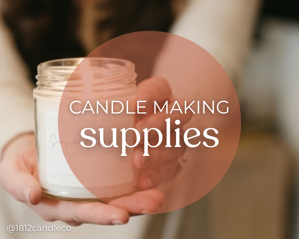 Woman holding candle for a promotional piece on candle making supplies for Midwest fragrance company