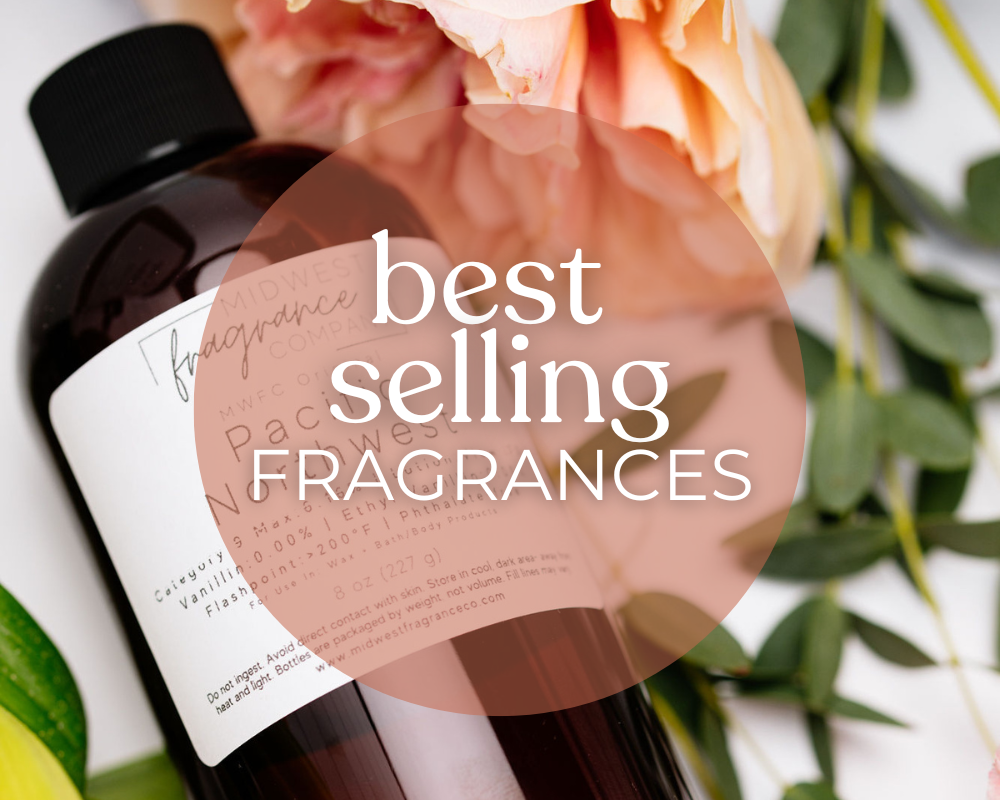 a bottle of fragrance from midwest fragrance company with the words best selling fragrances on it