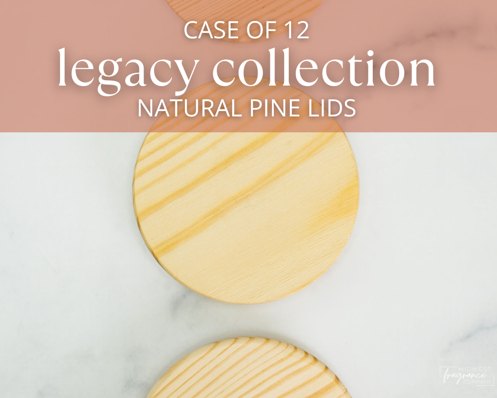 A natural pine wood lid with an inner silicone seal to fit perfectly on the Legacy style glass tumblers for candles.