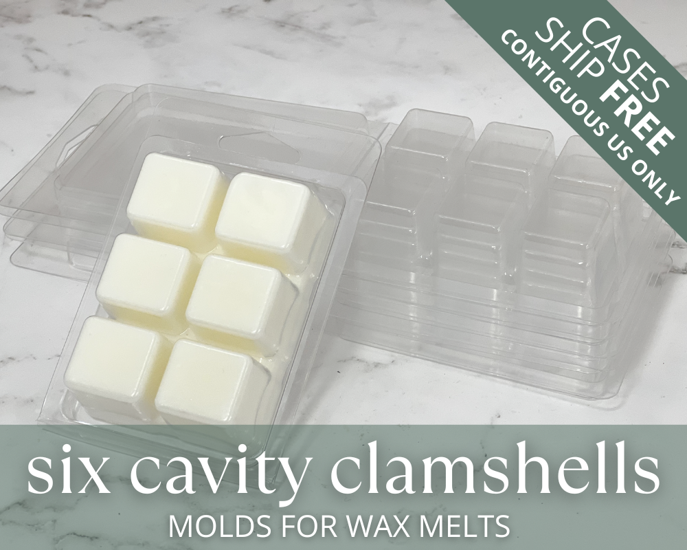 6 Cavity Clamshell Molds | For Wax Melts