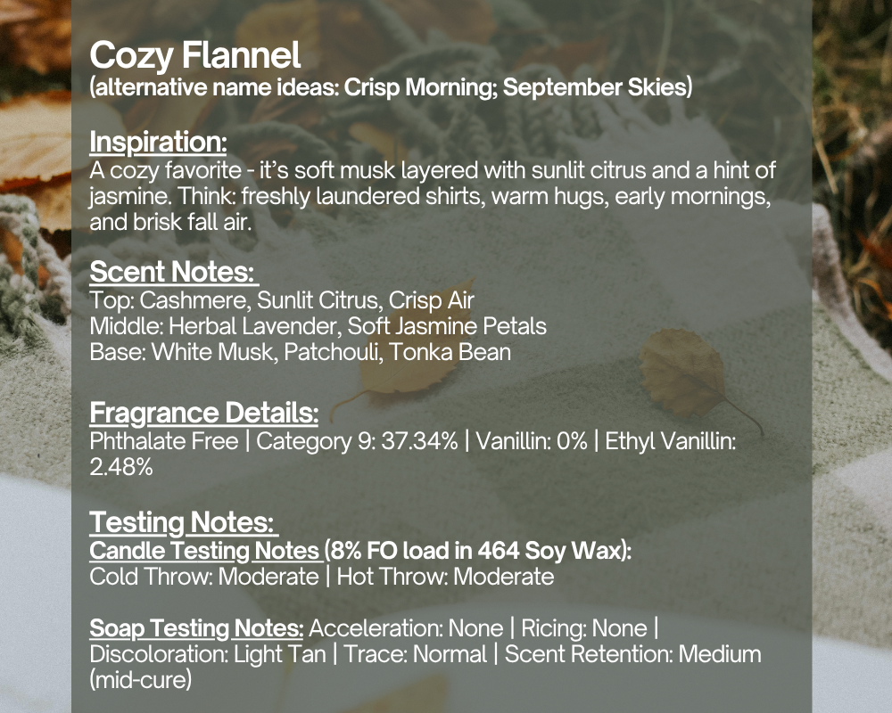 Cozy Flannel - Fragrance Oil – Midwest Fragrance Company