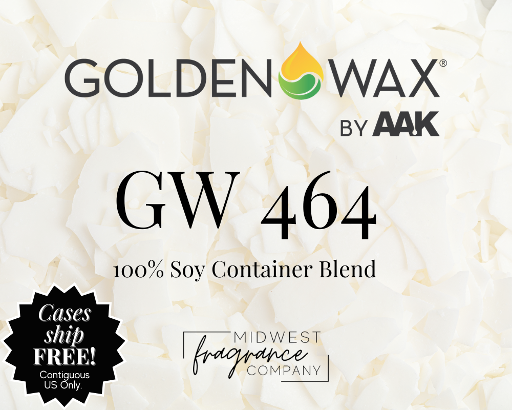 Image of a popular wax choice by many chandlers, GW464 is a 100% soy blend used to make container candles.