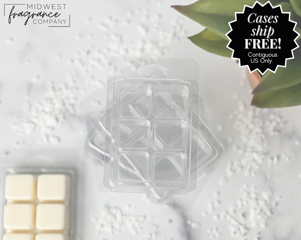 Wax Melts Clamshell Molds 6 Cavity Square