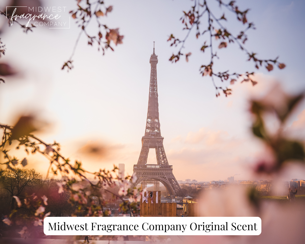 Paris Eiffel tower with blossoms Parisian Cafe Fragrance Oil