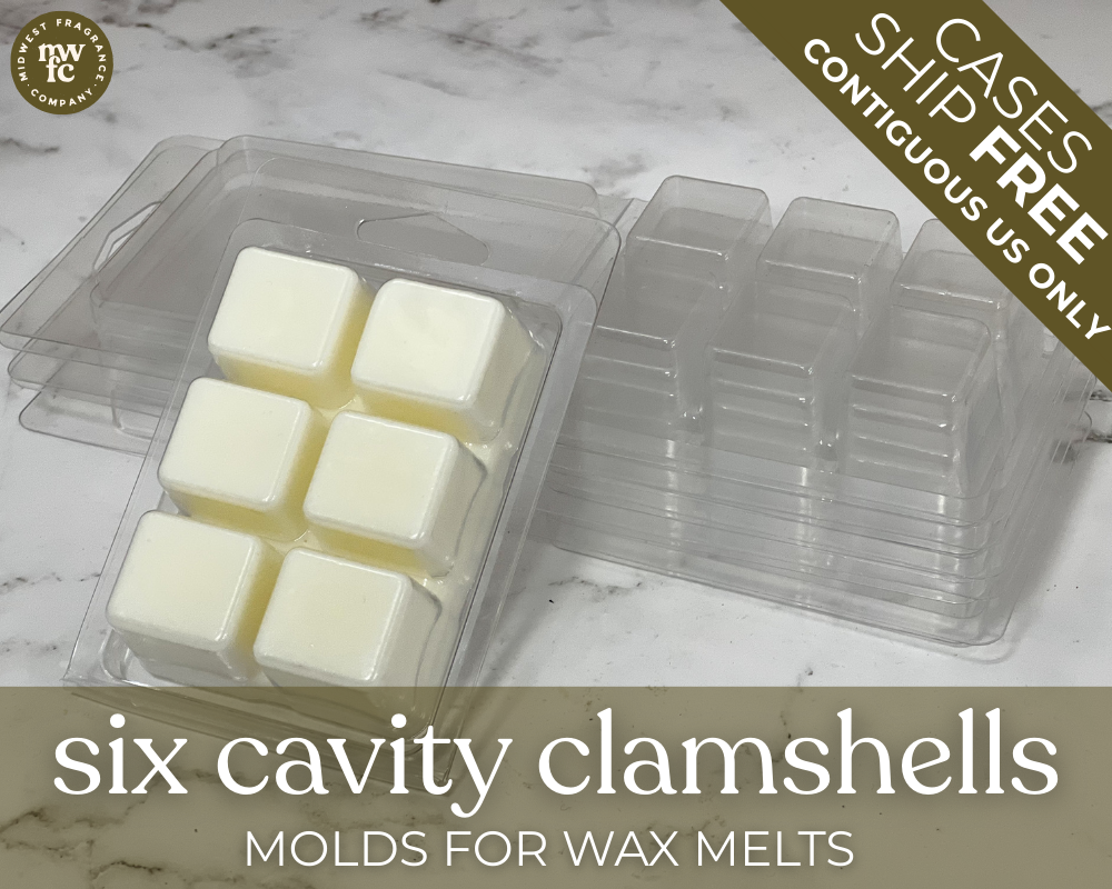 6 Cavity Clamshell Molds | For Wax Melts